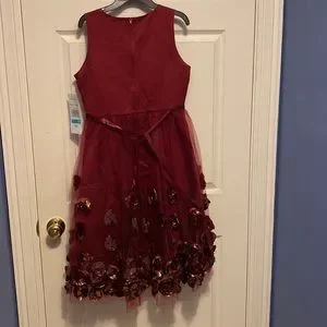 Rare Editions | Dresses | Burgundy Formal Dress With Rhinestone Belt |  Poshmark